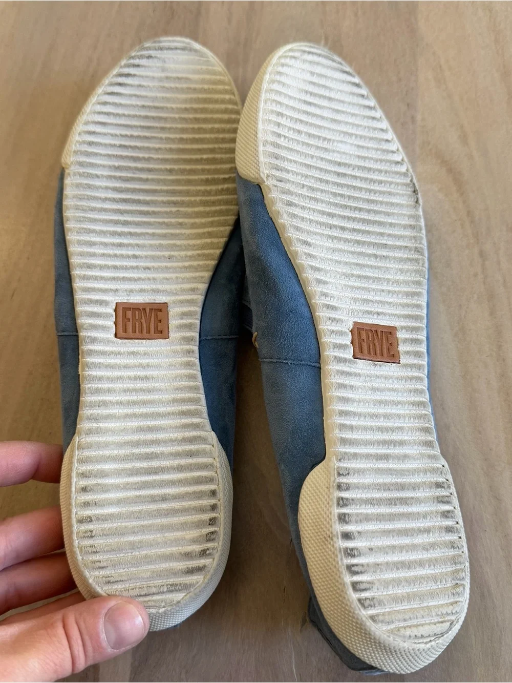 Frye Melanie Slip On Shoes Blue Leather Suede Womens Size 8